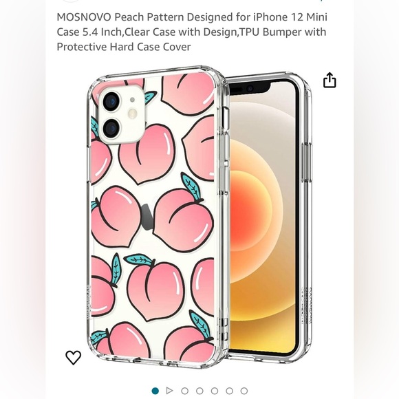 🍑 Peach patterned design case for iPhone 12 mini - Picture 1 of 2